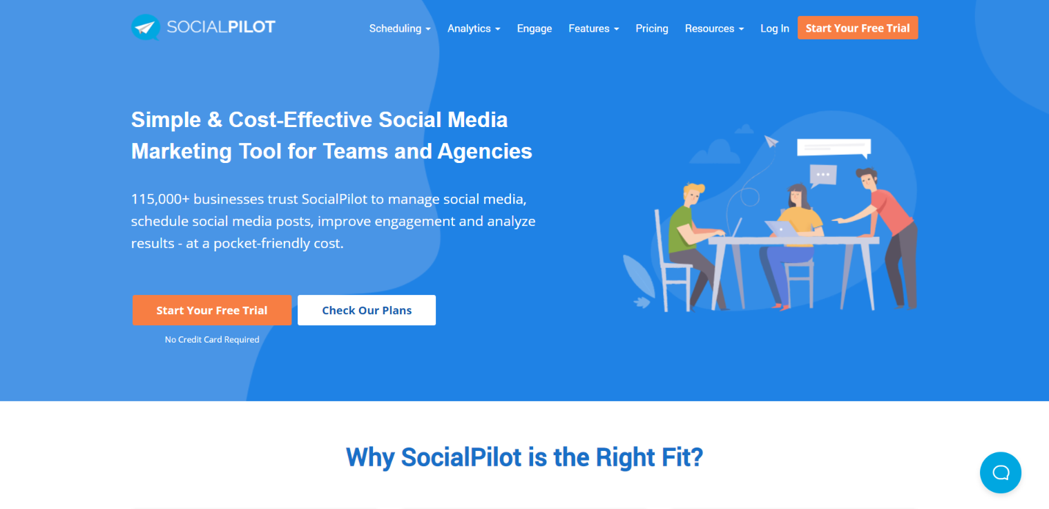SocialPilot Homepage